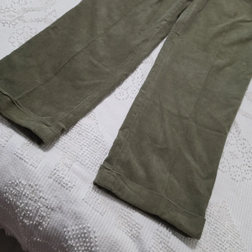 Vintage 90s Polo Ralph Lauren Hammond Green Corduroy Pleated Pants Size 40x32